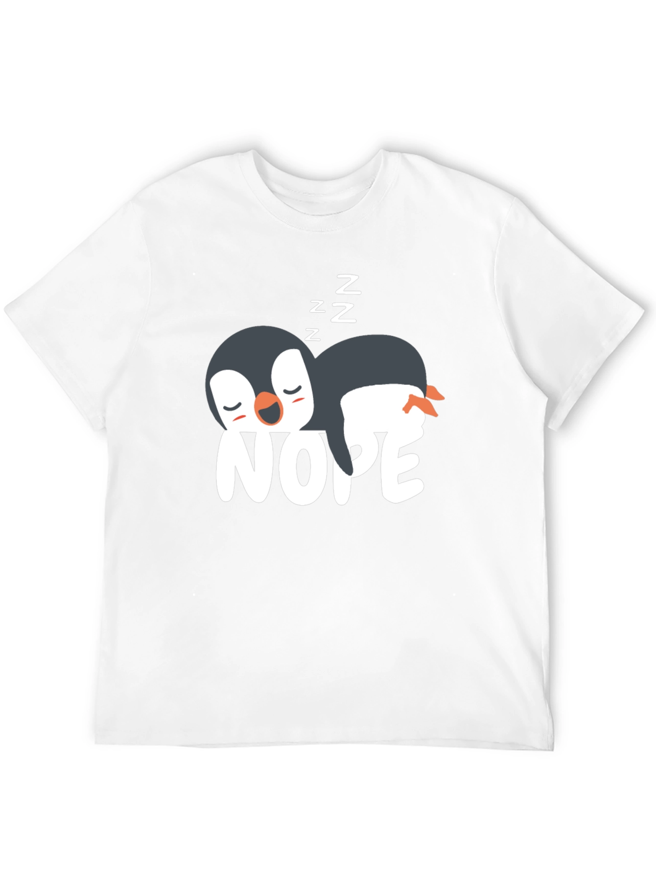 Nope Penguin T-Shirt - Funny Sleepy Penguin Tee