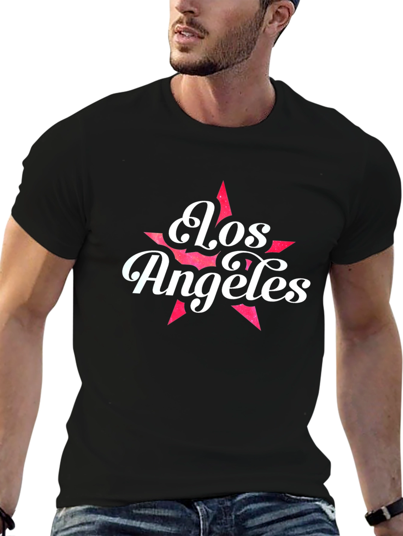Los Angeles Star Graphic T-Shirt - Black