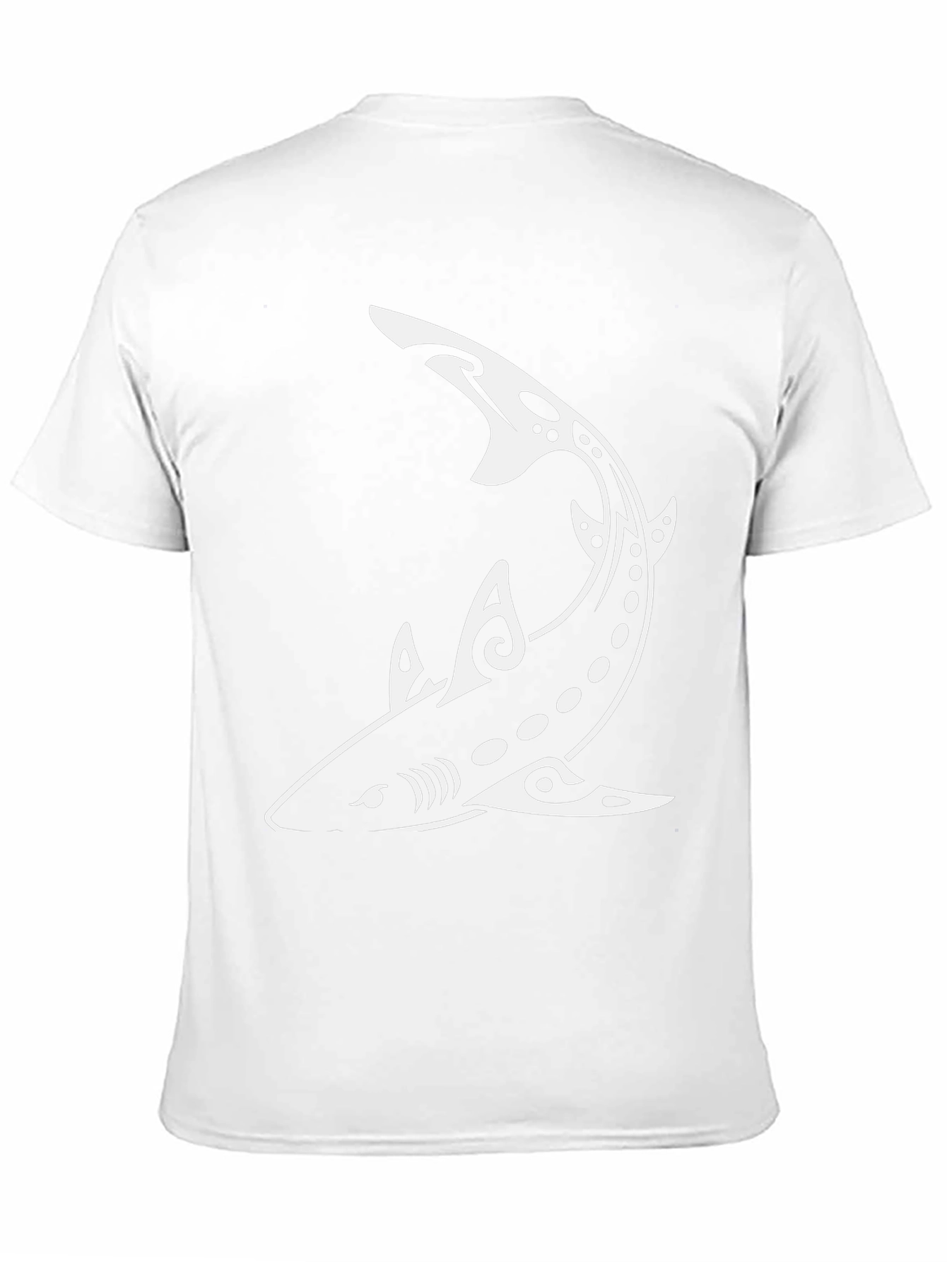 Shark Graphic Tee - Tribal Design Black T-Shirt