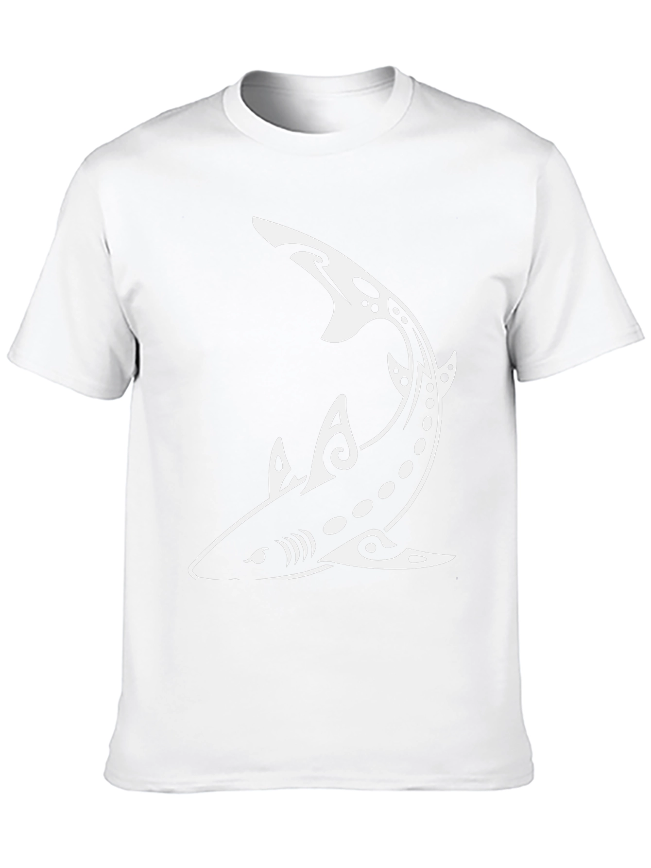 Shark Graphic Tee - Tribal Design Black T-Shirt
