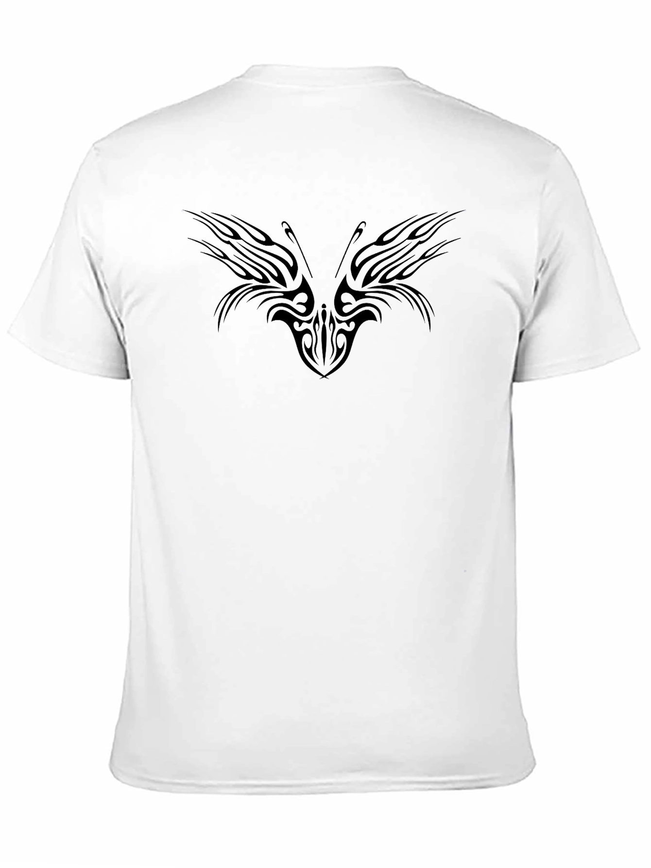 Tribal Butterfly Graphic Tee - Black Cotton Shirt