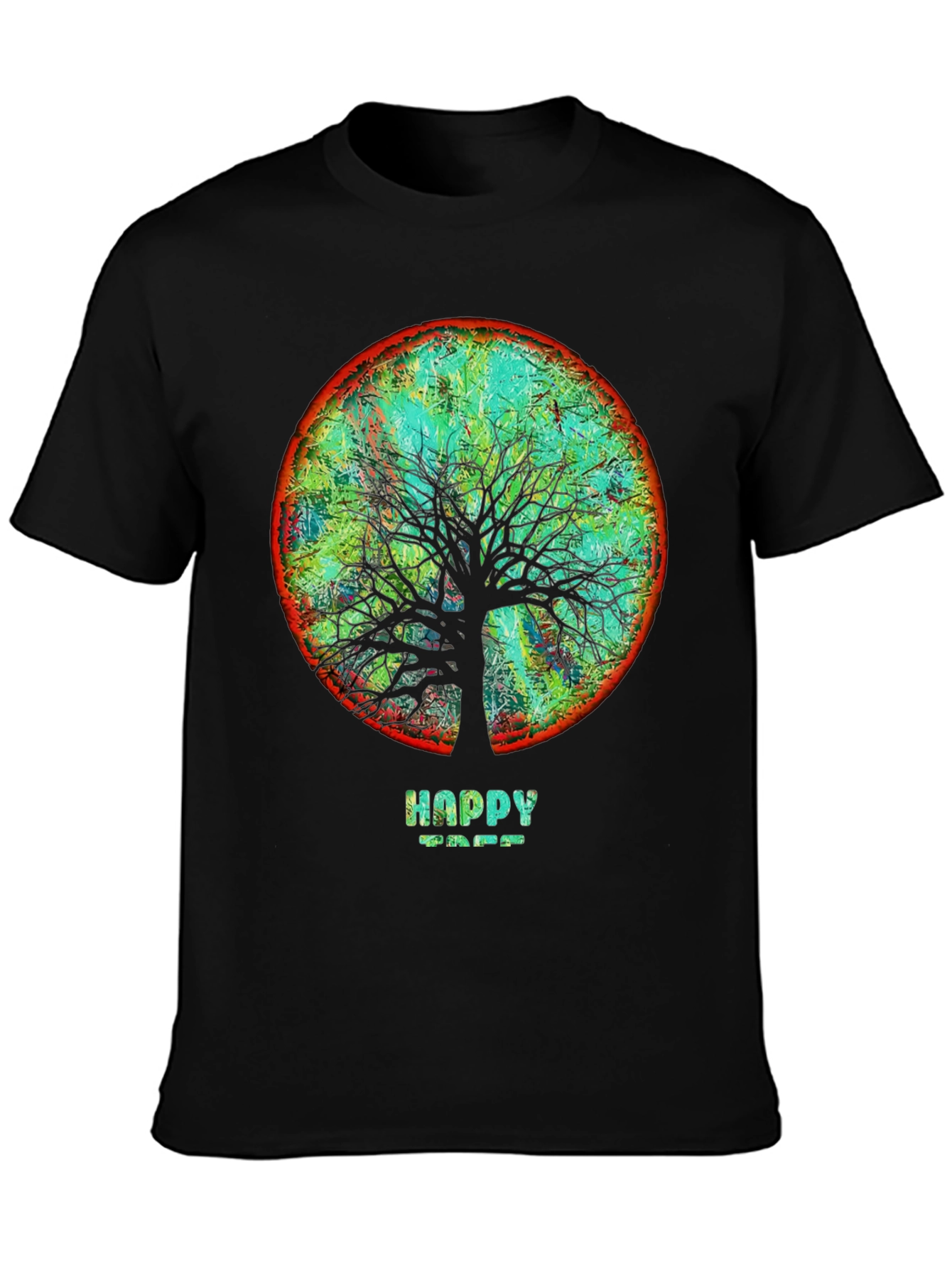 Happy Tree Graphic Tee - Round Design