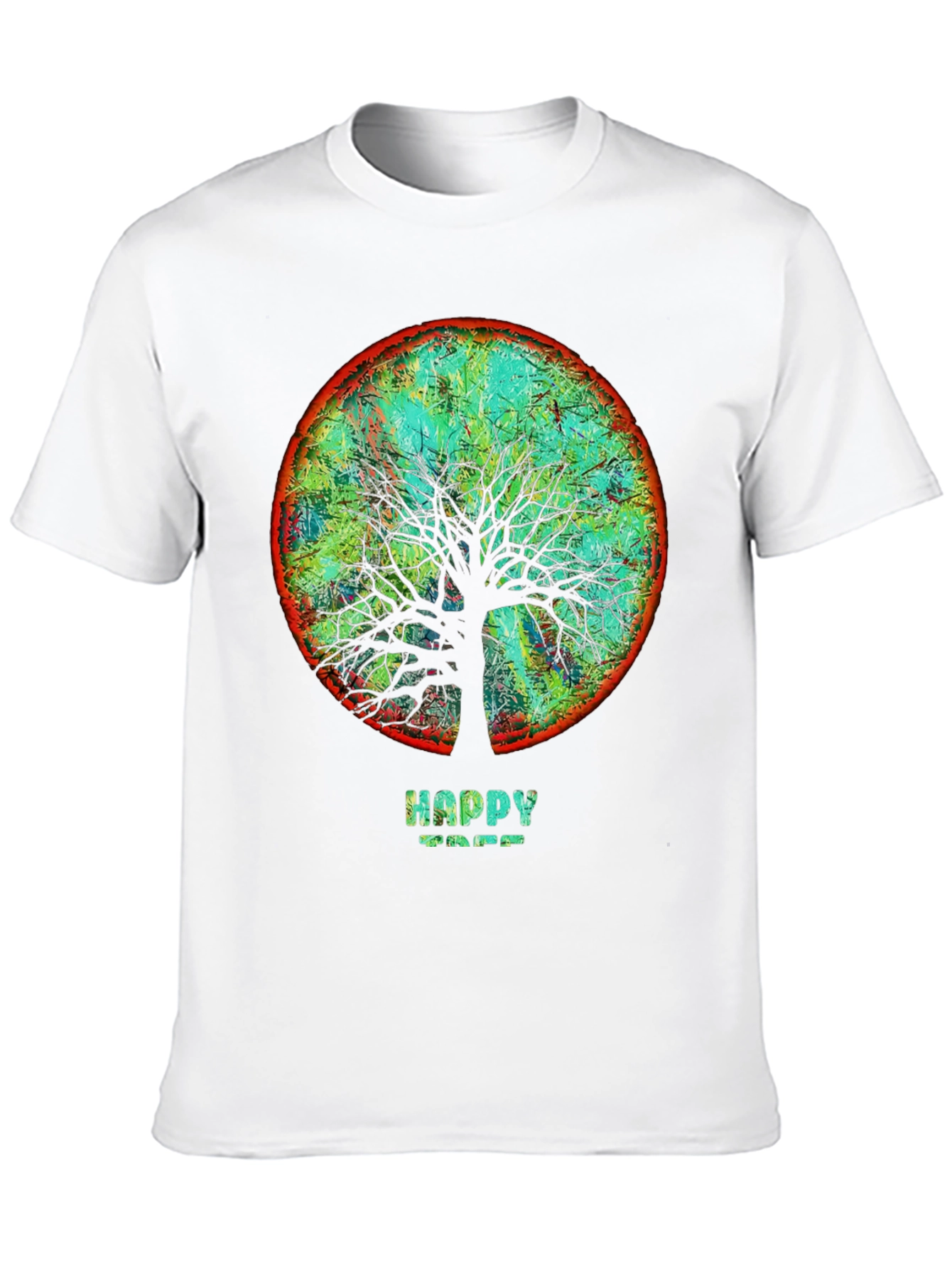 Happy Tree Graphic Tee - Round Design