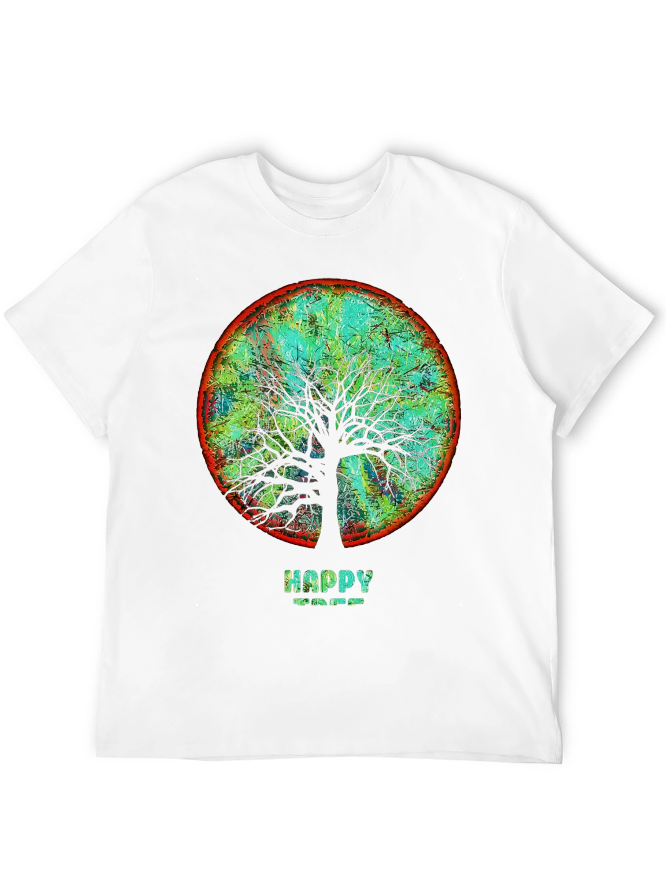 Happy Tree Graphic Tee - Round Design