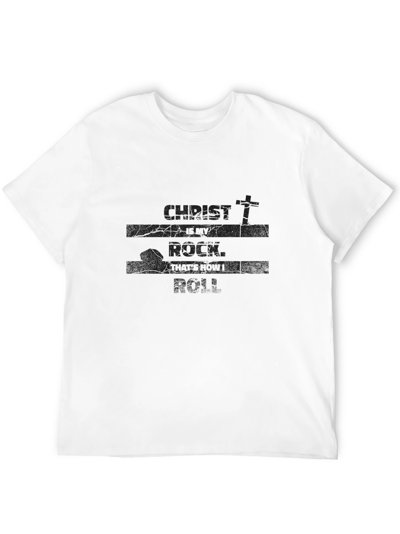 Christ Is My Rock Graphic Black T-Shirt