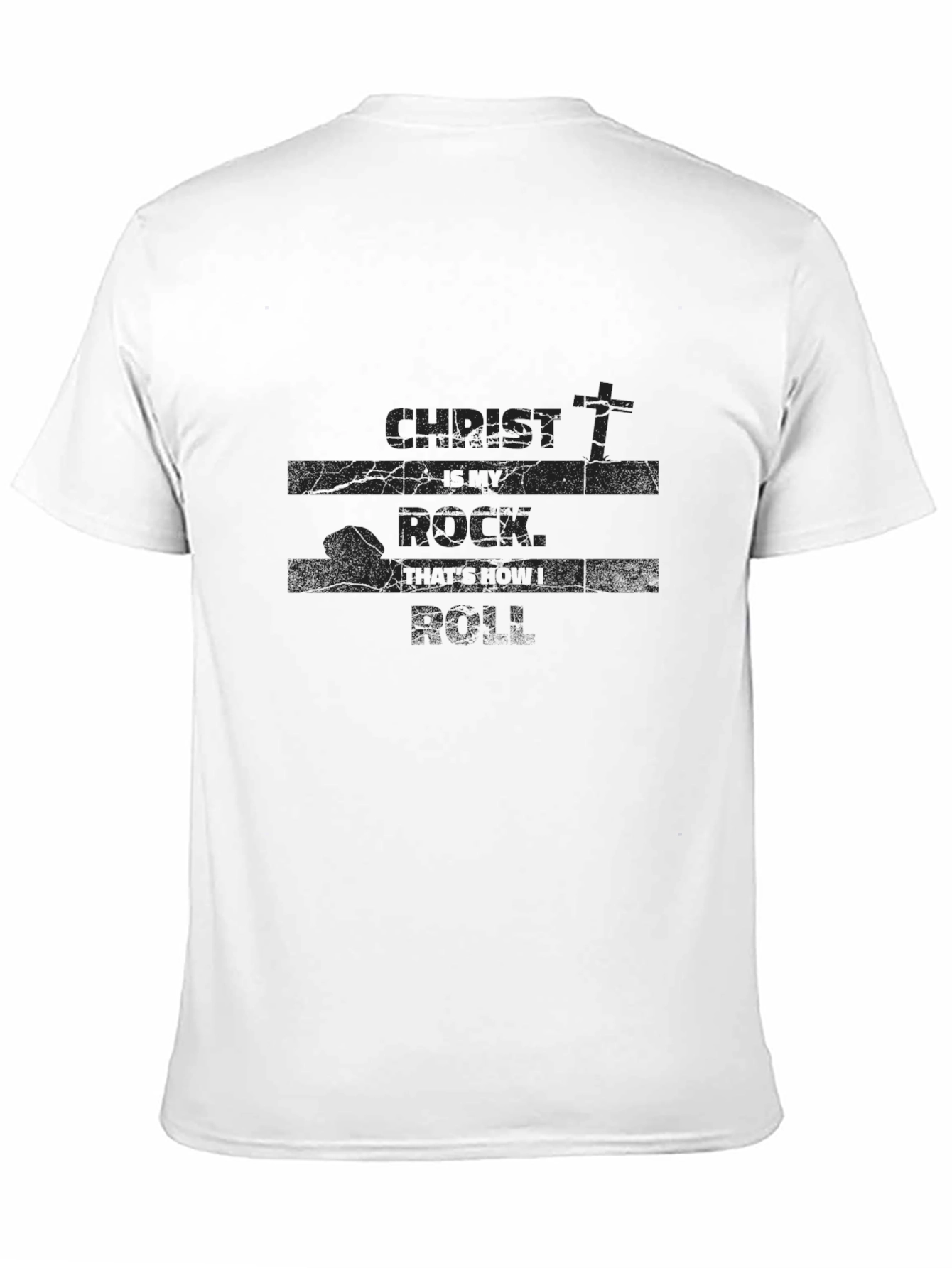 Christ Is My Rock Graphic Black T-Shirt