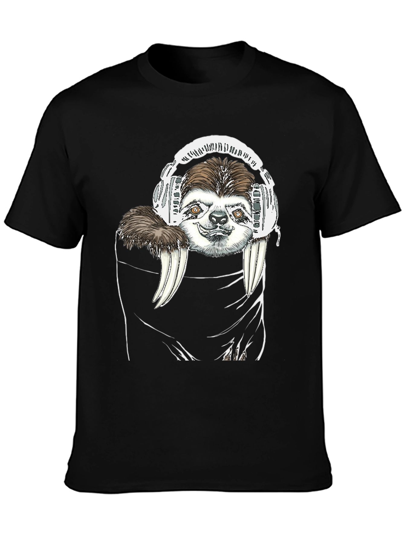 Sloth DJ Black T-Shirt