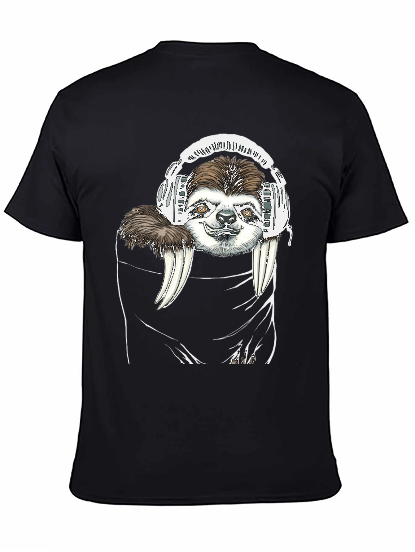 Sloth DJ Black T-Shirt