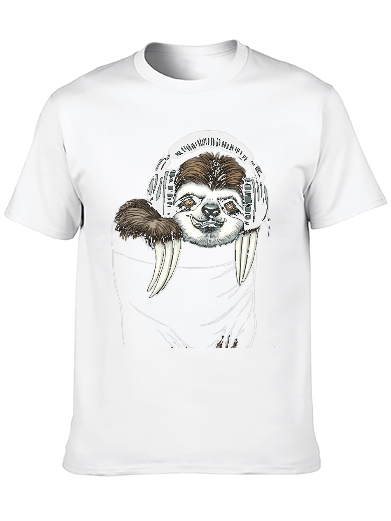 Sloth DJ Black T-Shirt