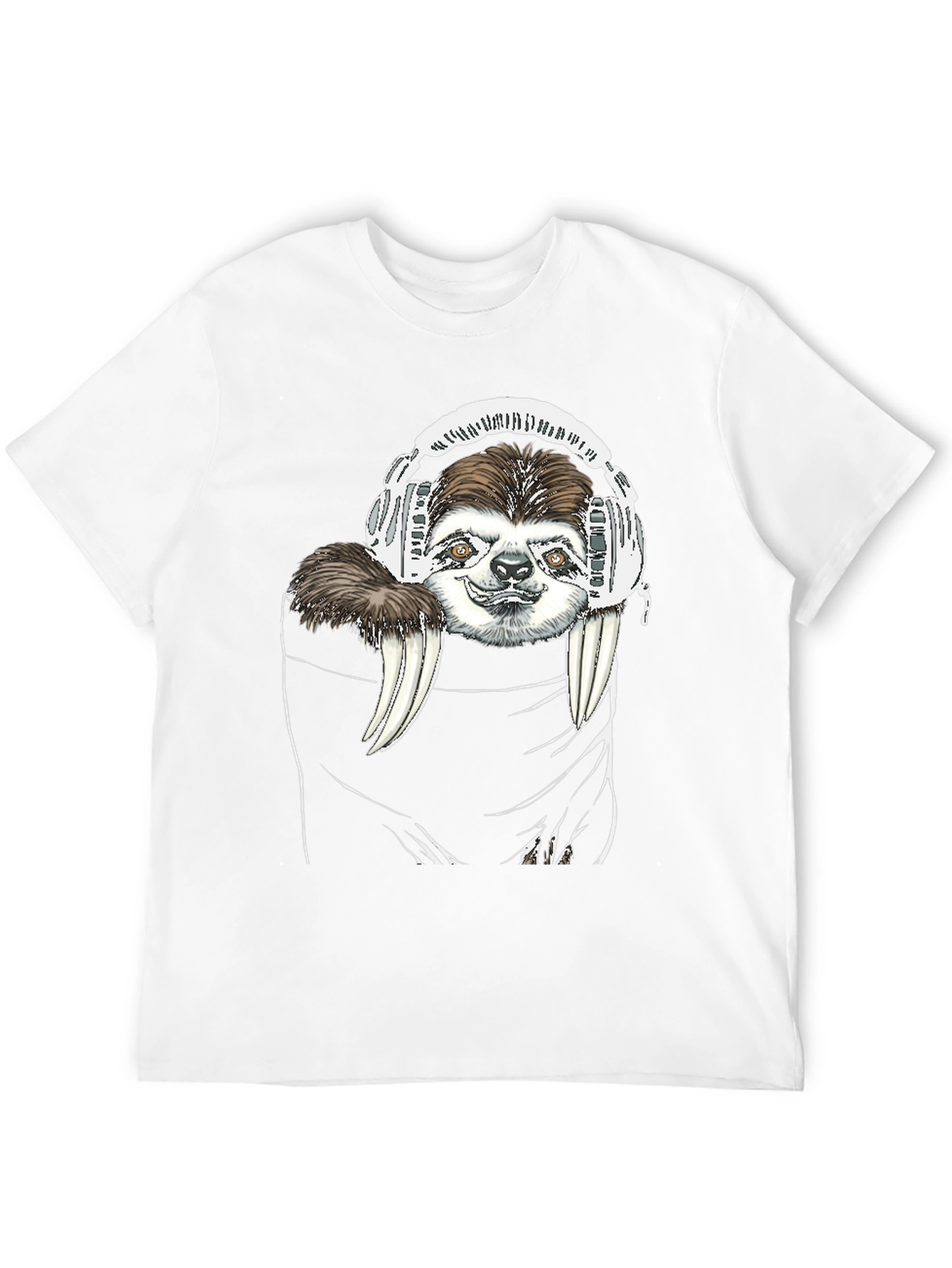 Sloth DJ Black T-Shirt