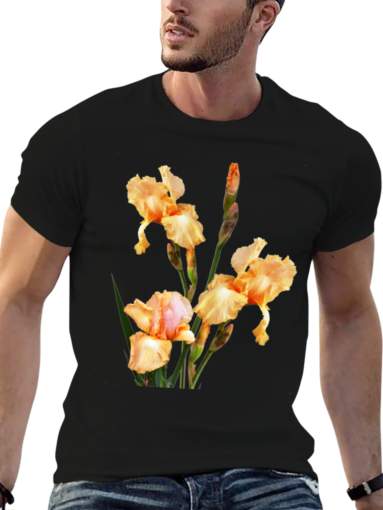 Floral Print T-Shirt - Iris Design