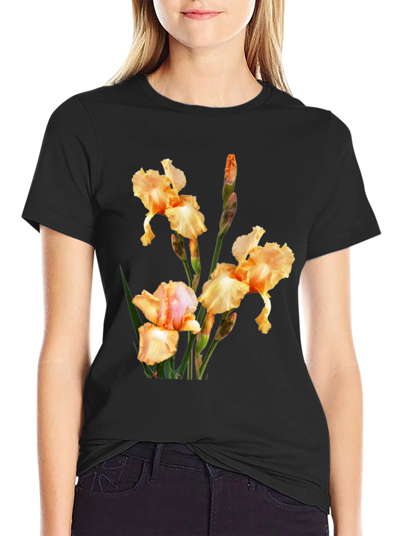 Floral Print T-Shirt - Iris Design