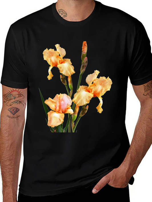 Floral Print T-Shirt - Iris Design