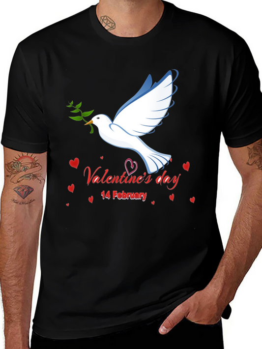 Valentines Day Dove Graphic T-Shirt