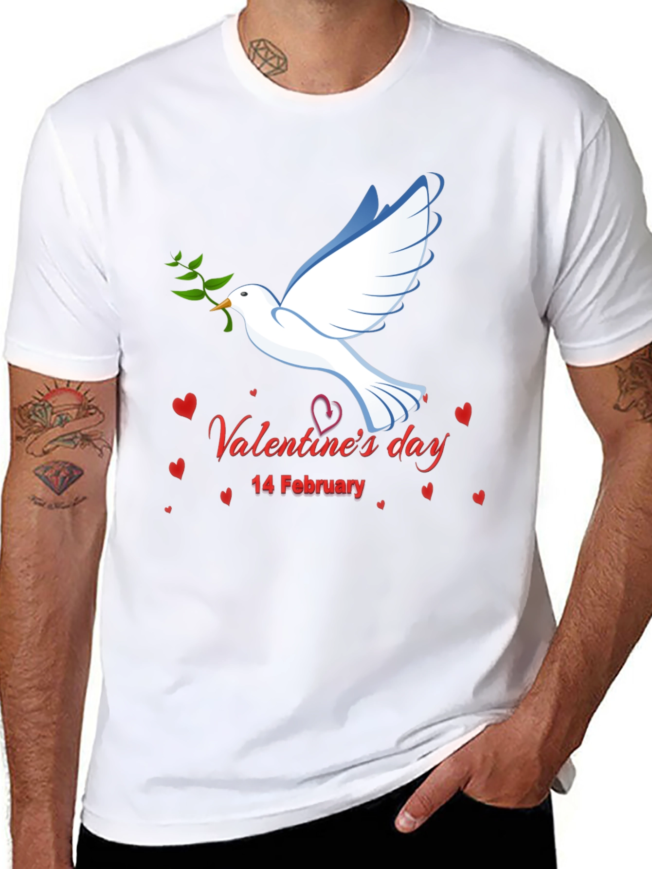 Valentines Day Dove Graphic T-Shirt