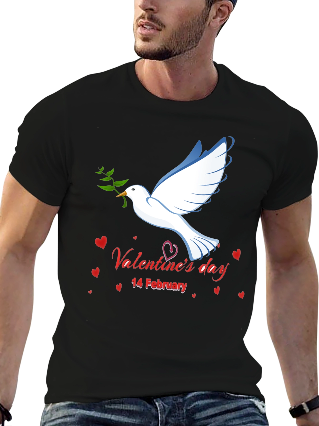 Valentines Day Dove Graphic T-Shirt