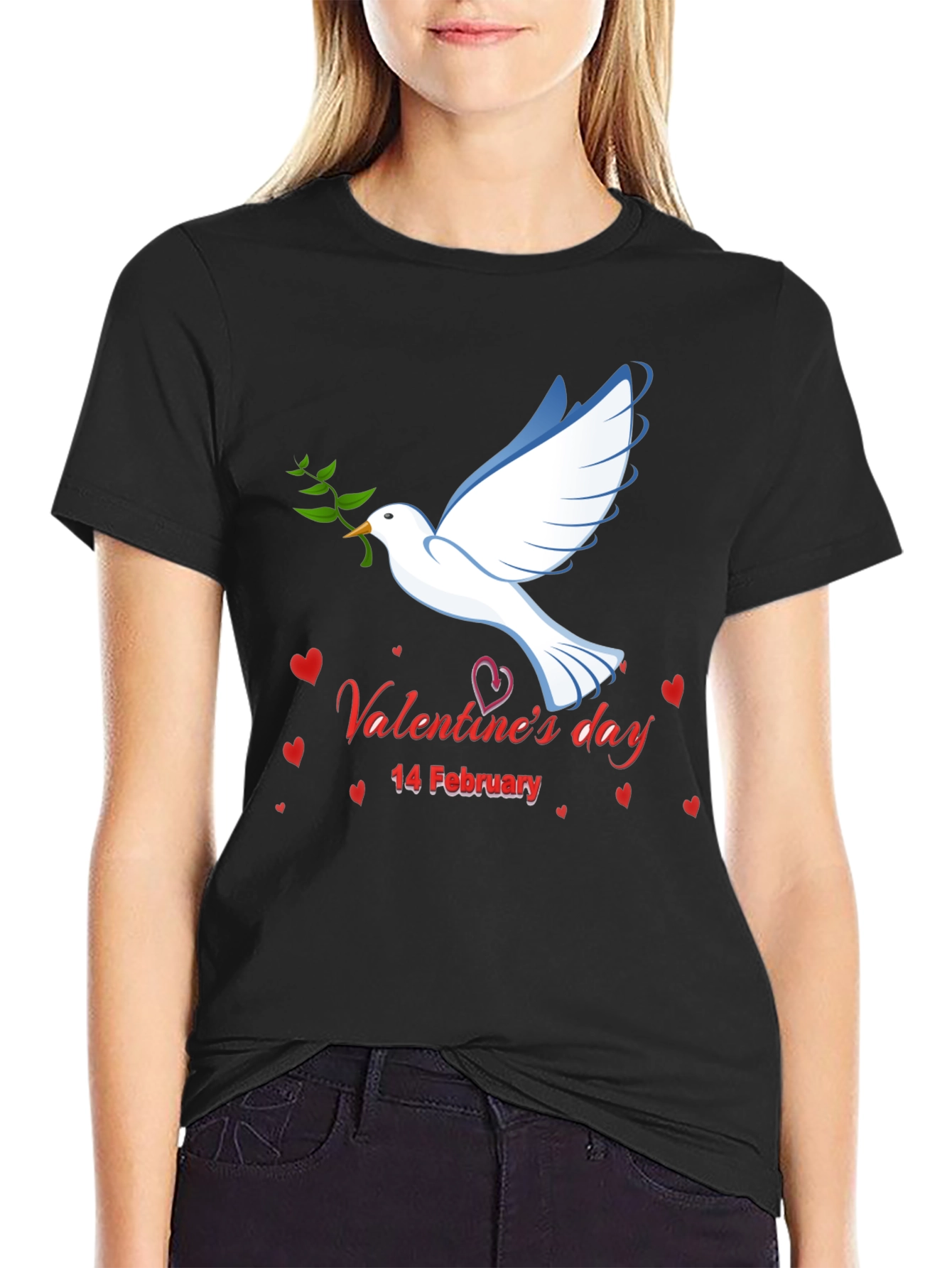 Valentines Day Dove Graphic T-Shirt