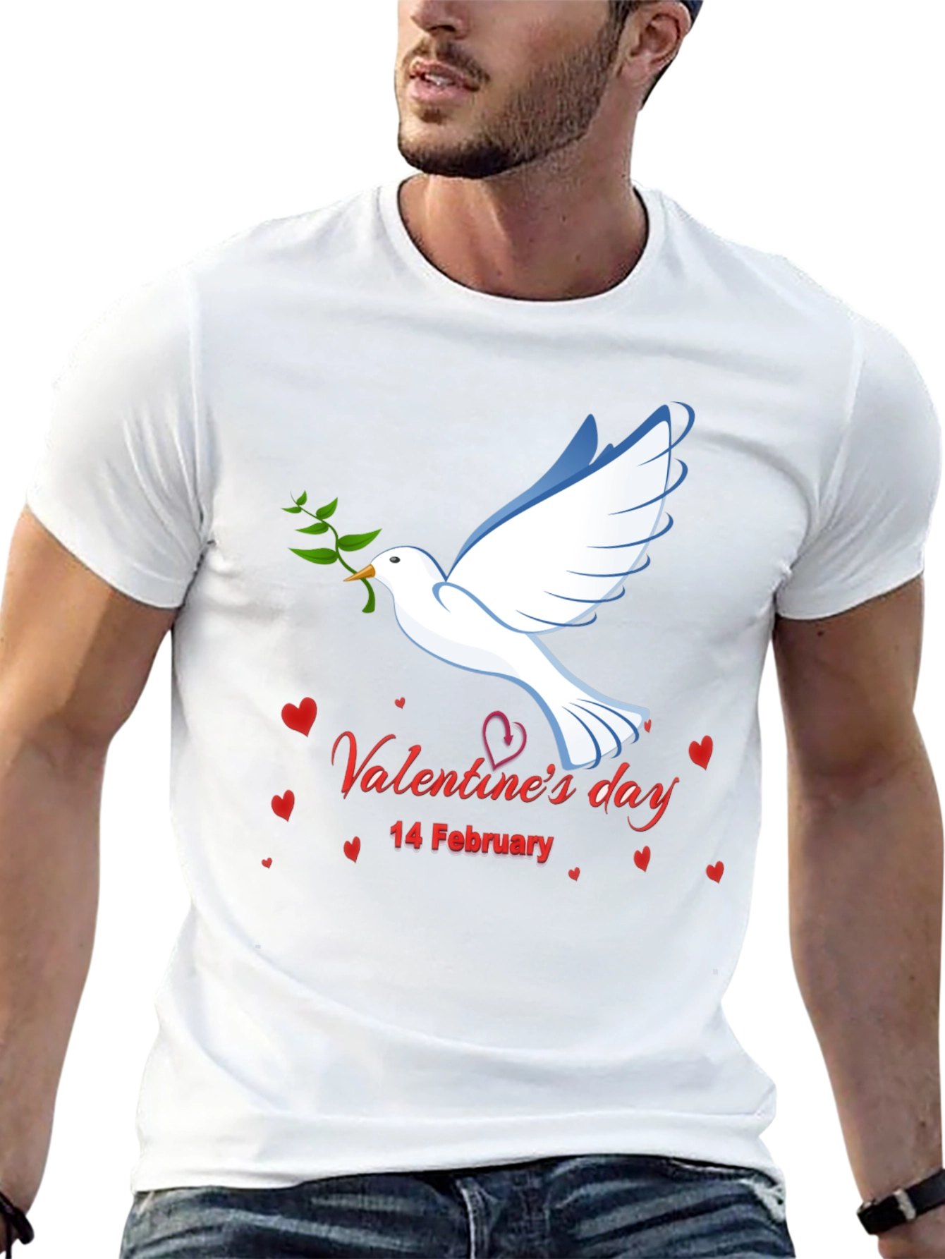 Valentines Day Dove Graphic T-Shirt