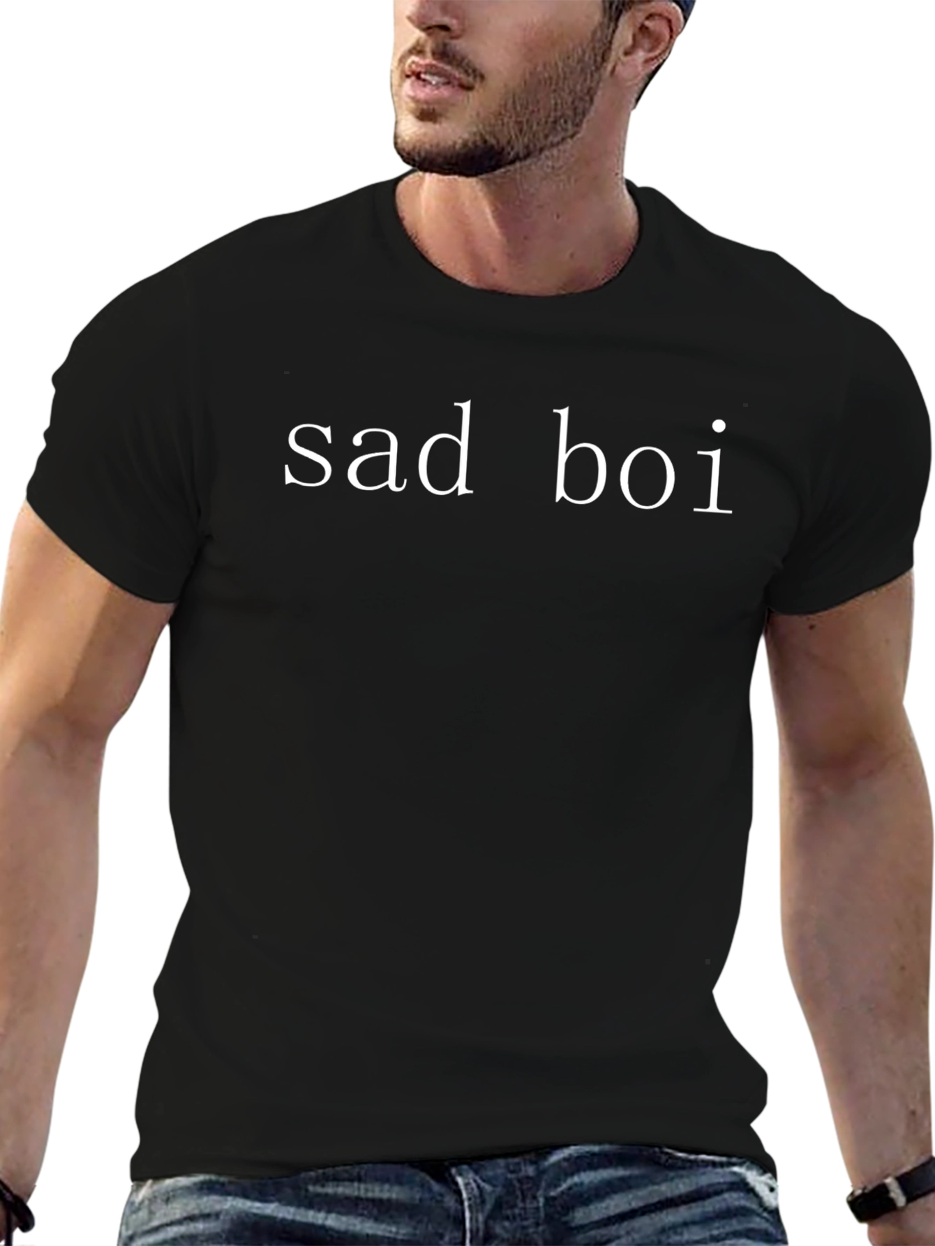 Sad Boi Black Graphic T-Shirt Casual Wear