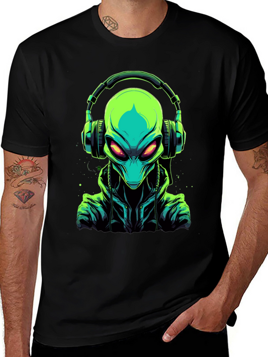 Alien DJ Graphic T-Shirt - Out of This World Style