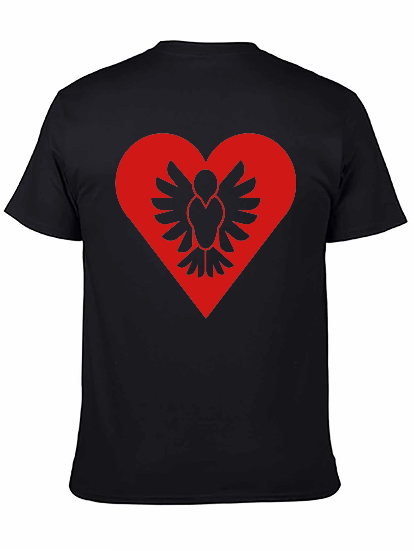 Albanian Pride Heart T-Shirt - Black Cotton Tee
