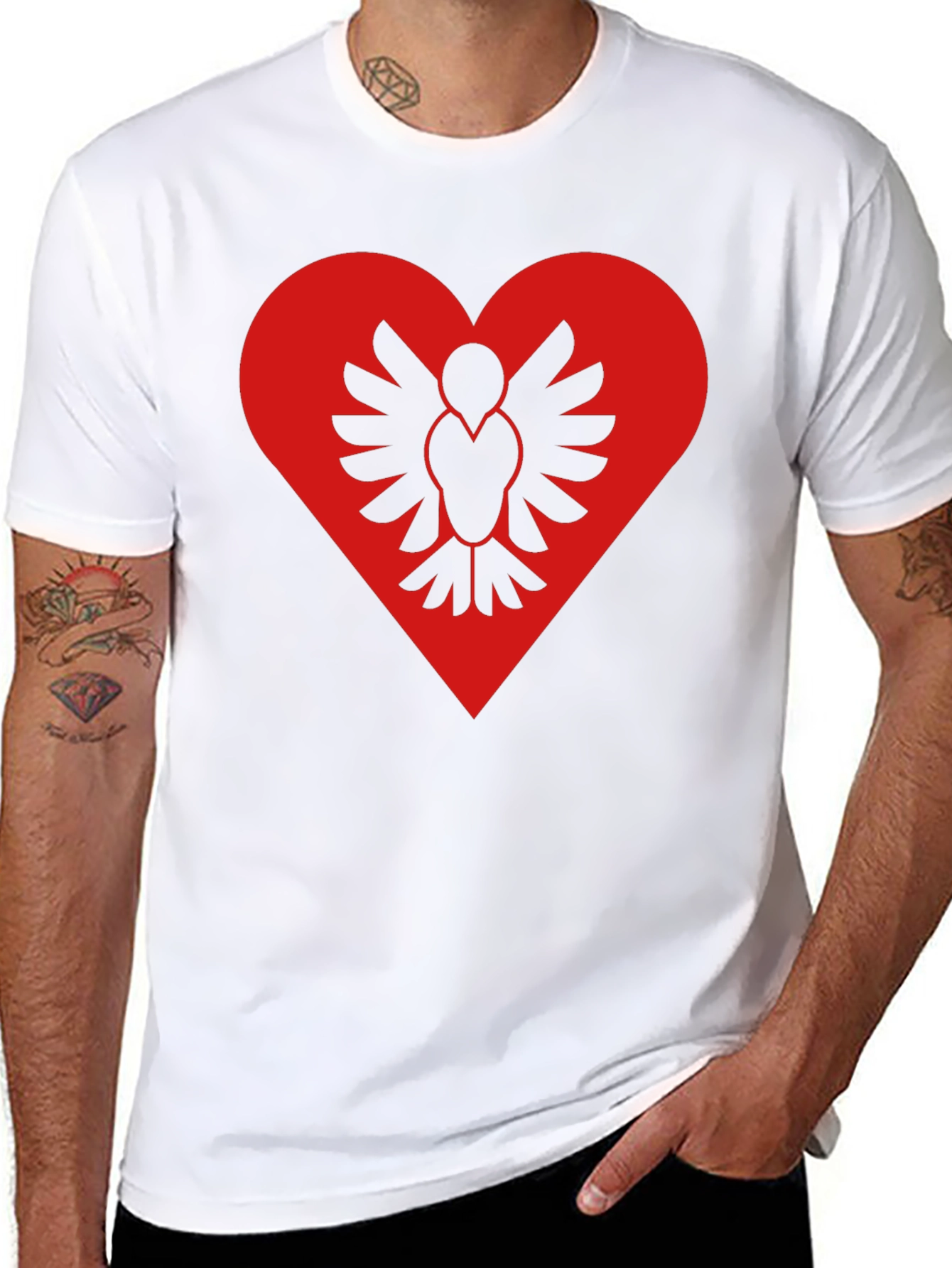 Albanian Pride Heart T-Shirt - Black Cotton Tee