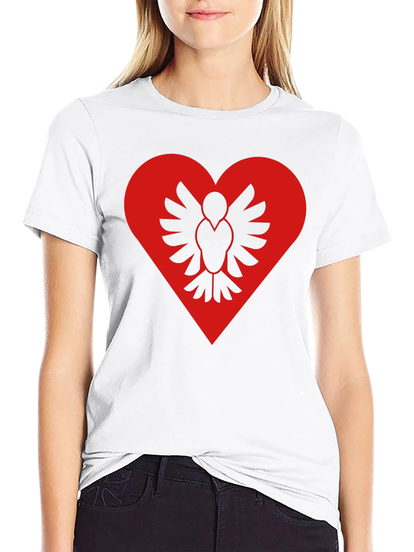 Albanian Pride Heart T-Shirt - Black Cotton Tee