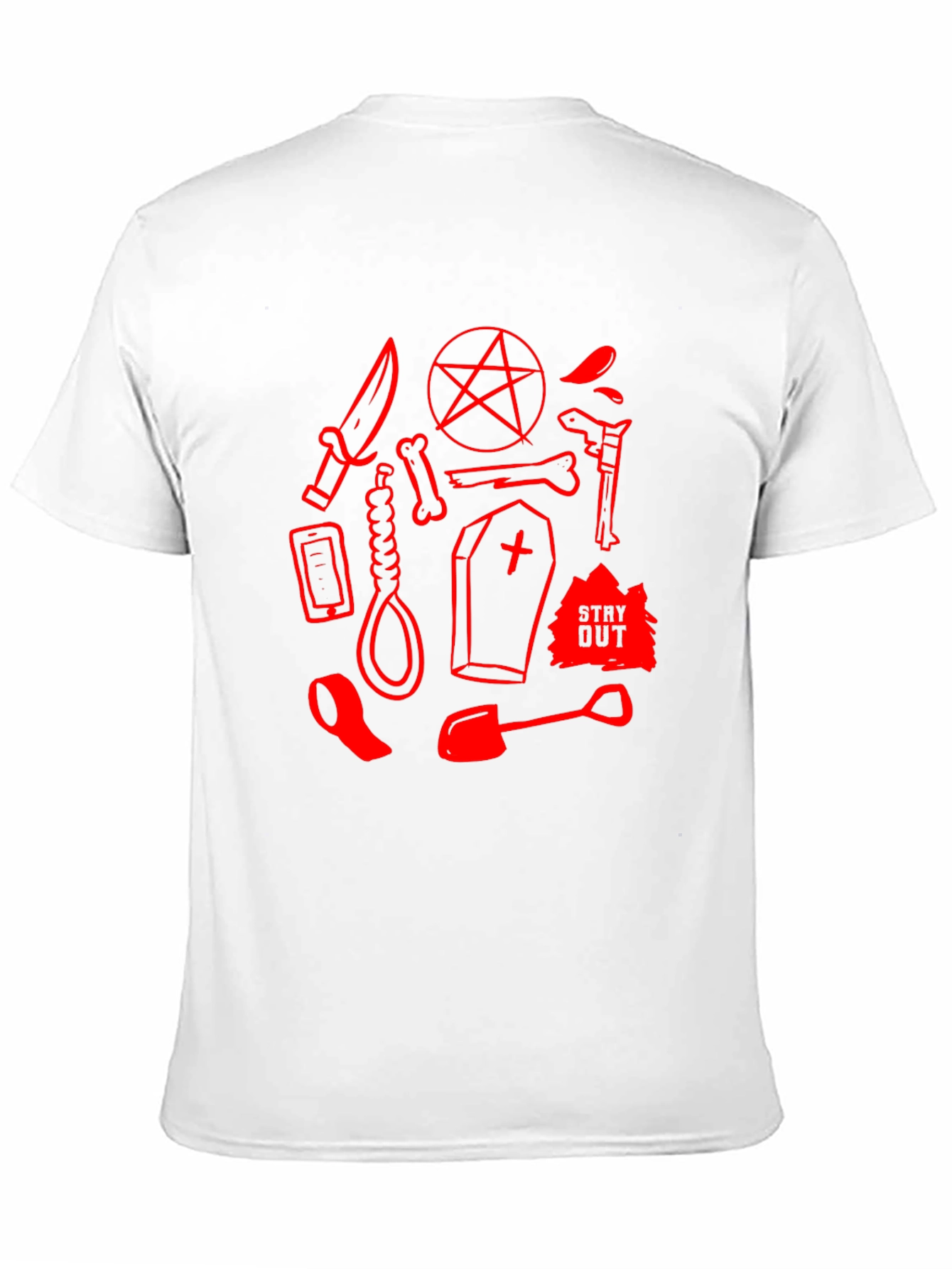 Mens Black Graphic Tee - Stay Out Design