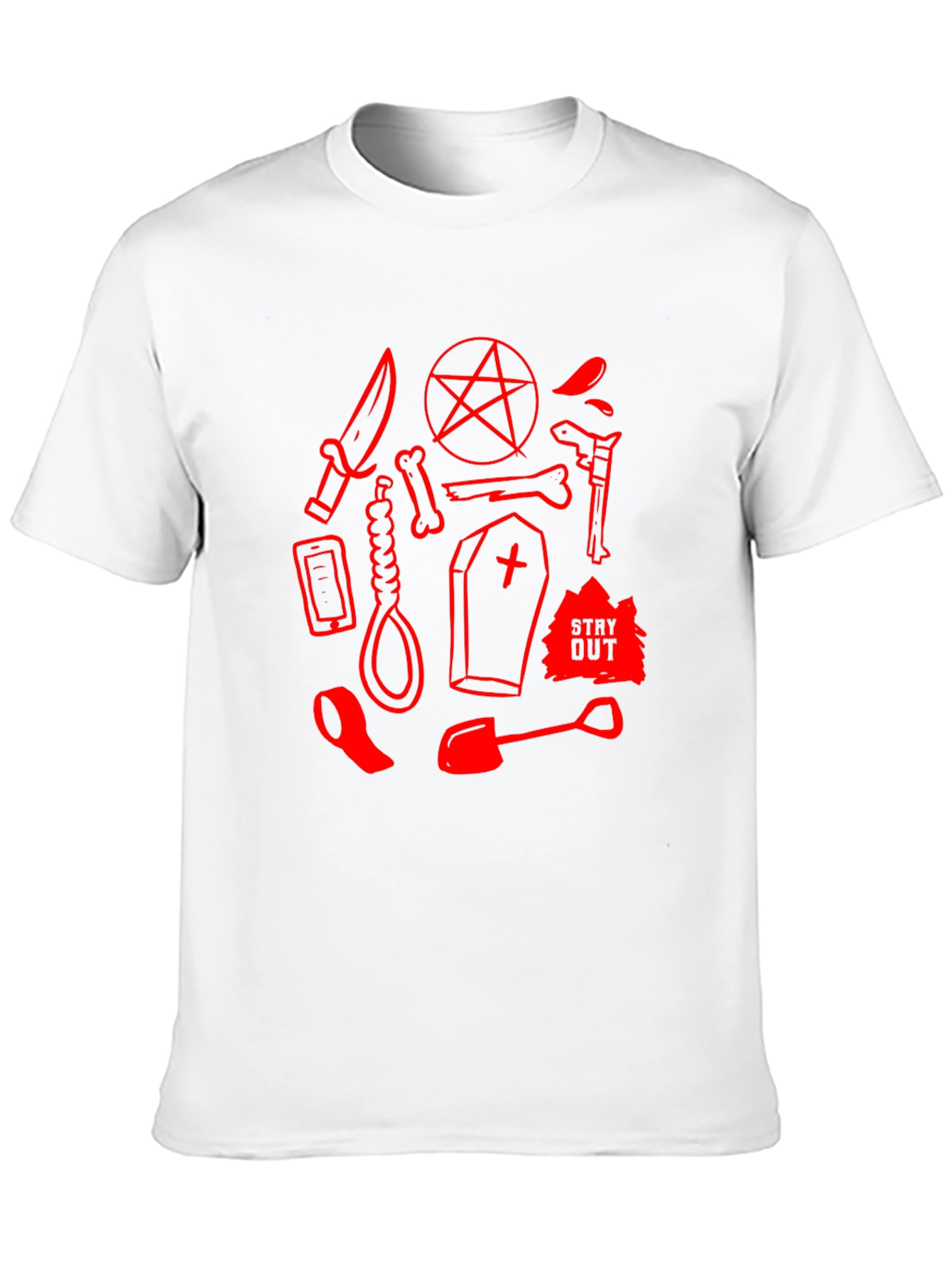 Mens Black Graphic Tee - Stay Out Design