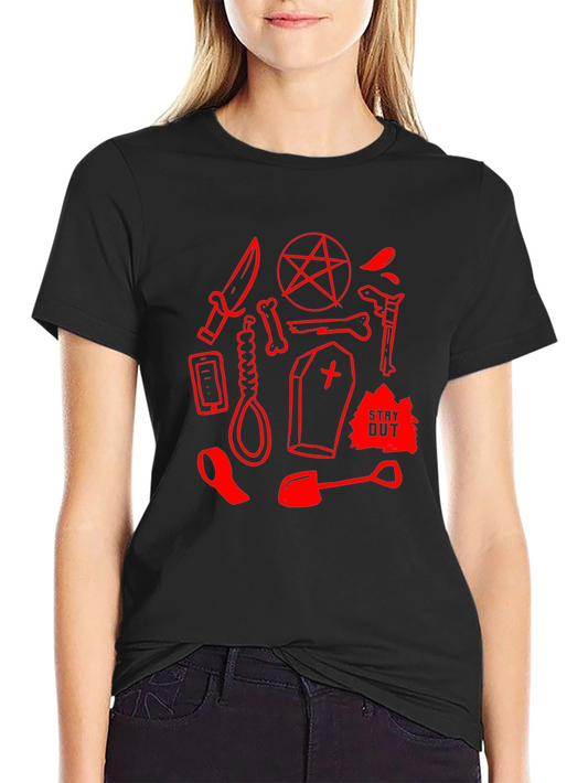Mens Black Graphic Tee - Stay Out Design