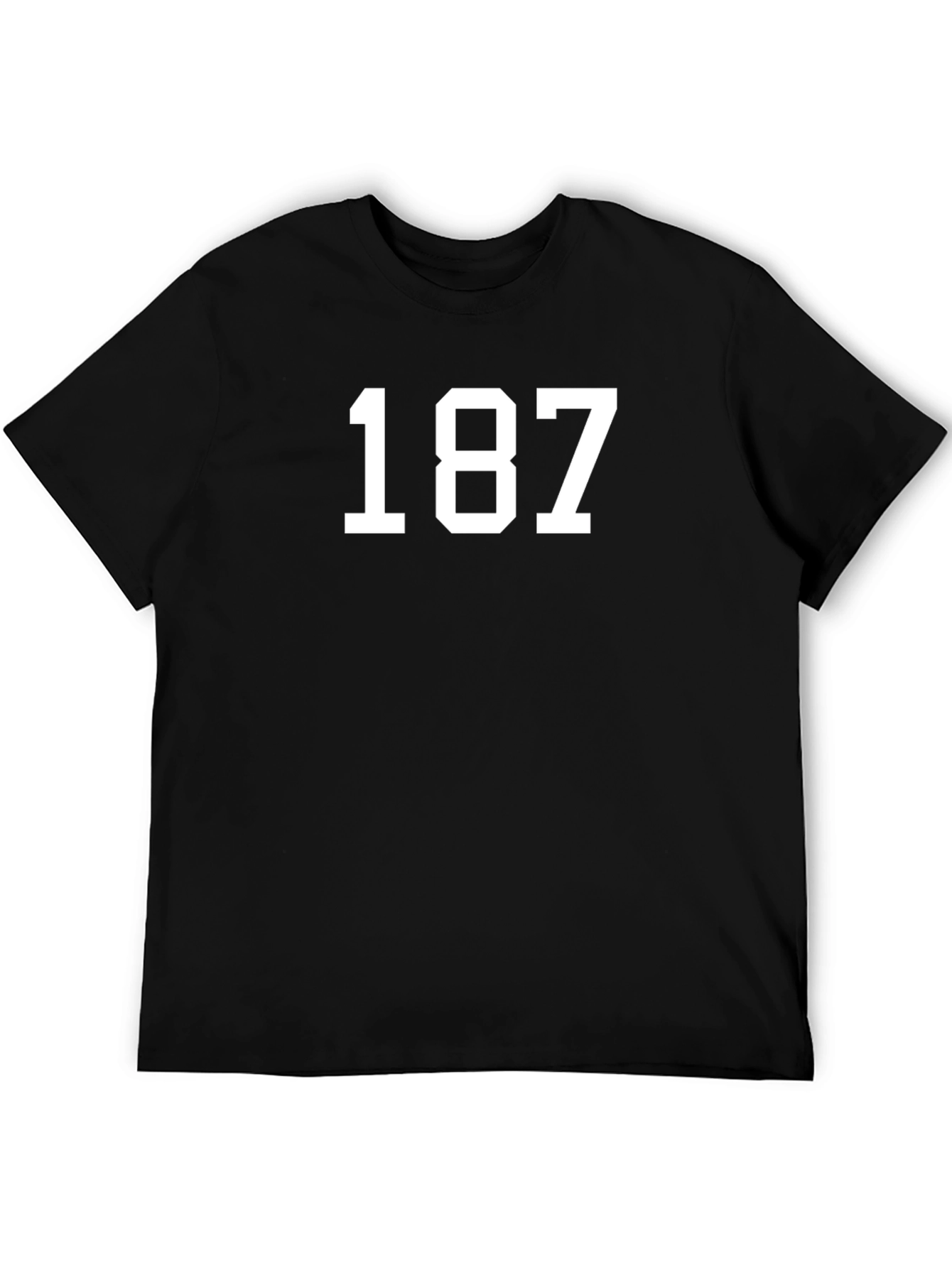 187 Bold Graphic Tee - Black Cotton T-Shirt