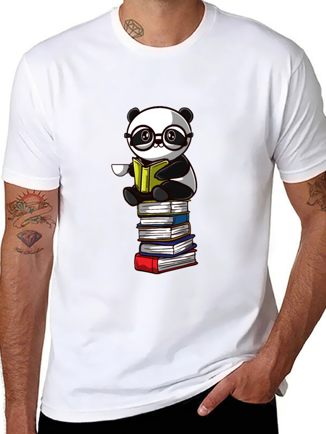 Reading Panda T-Shirt - Novelty Bookworm Tee