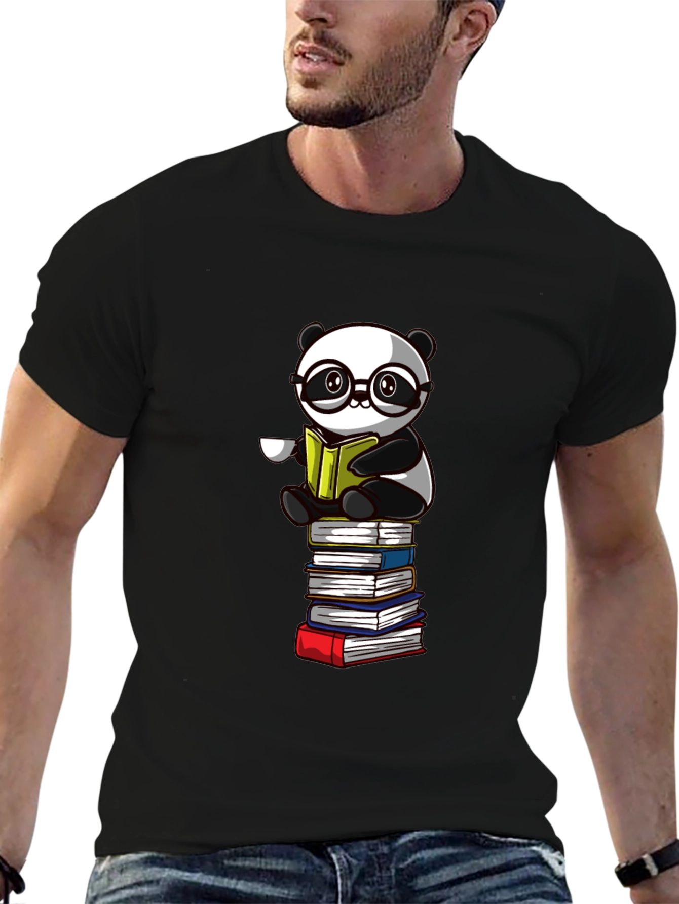 Reading Panda T-Shirt - Novelty Bookworm Tee
