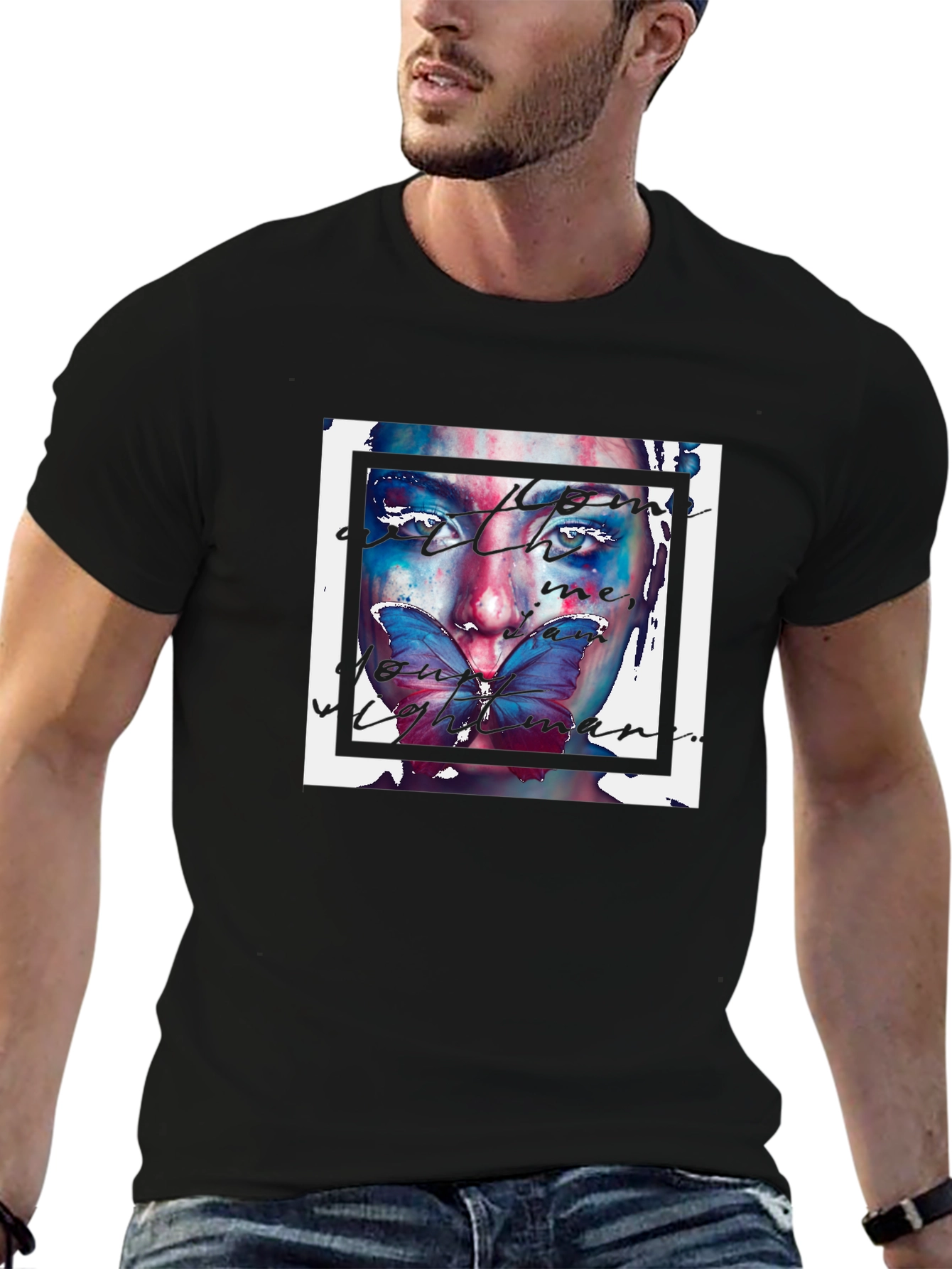 Artistic Butterfly Face Graphic Tee