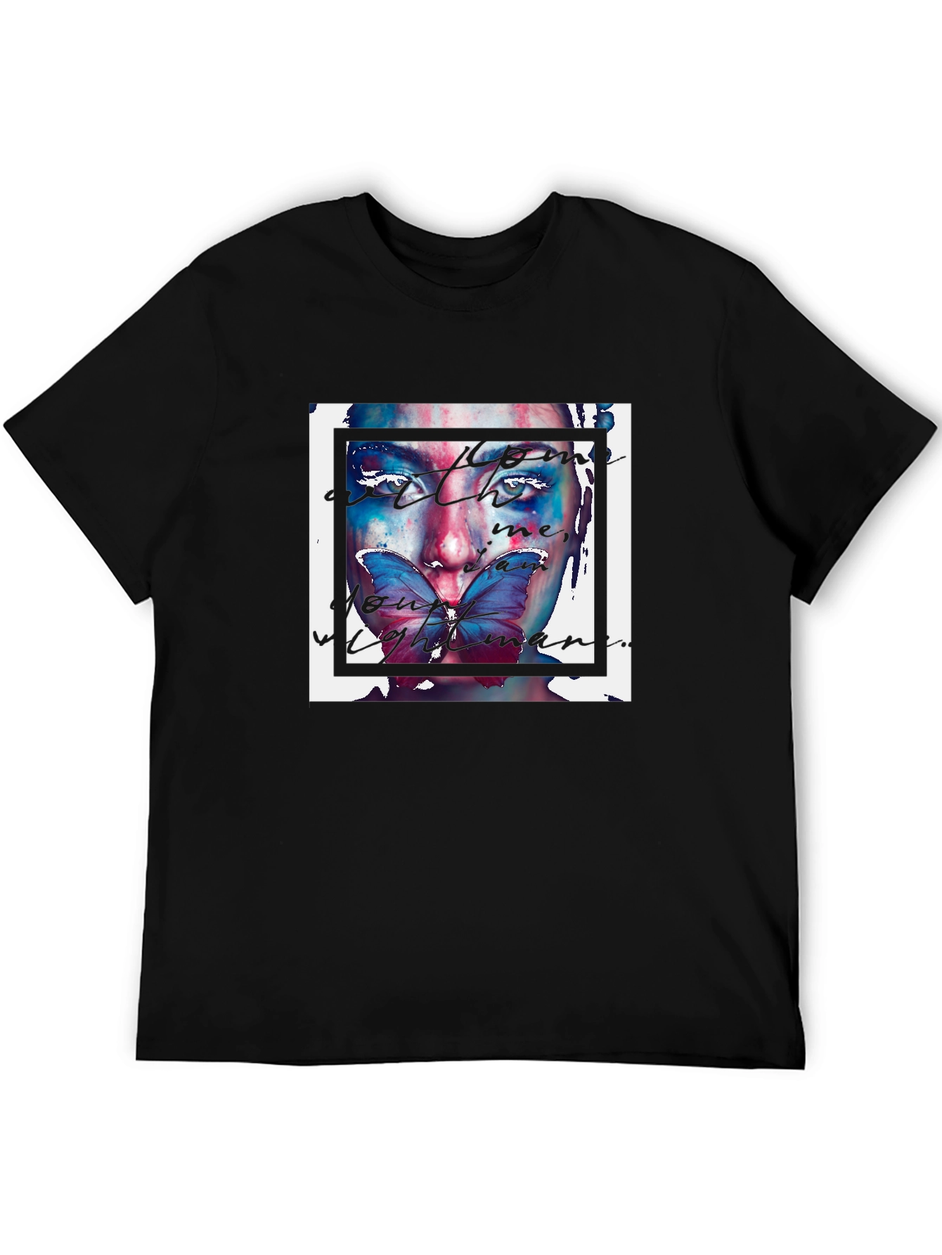 Artistic Butterfly Face Graphic Tee