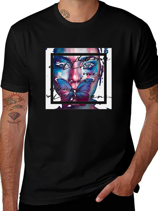 Artistic Butterfly Face Graphic Tee