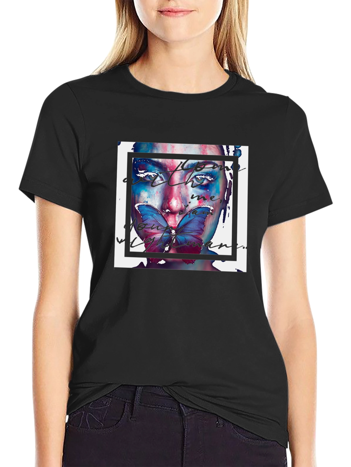 Artistic Butterfly Face Graphic Tee