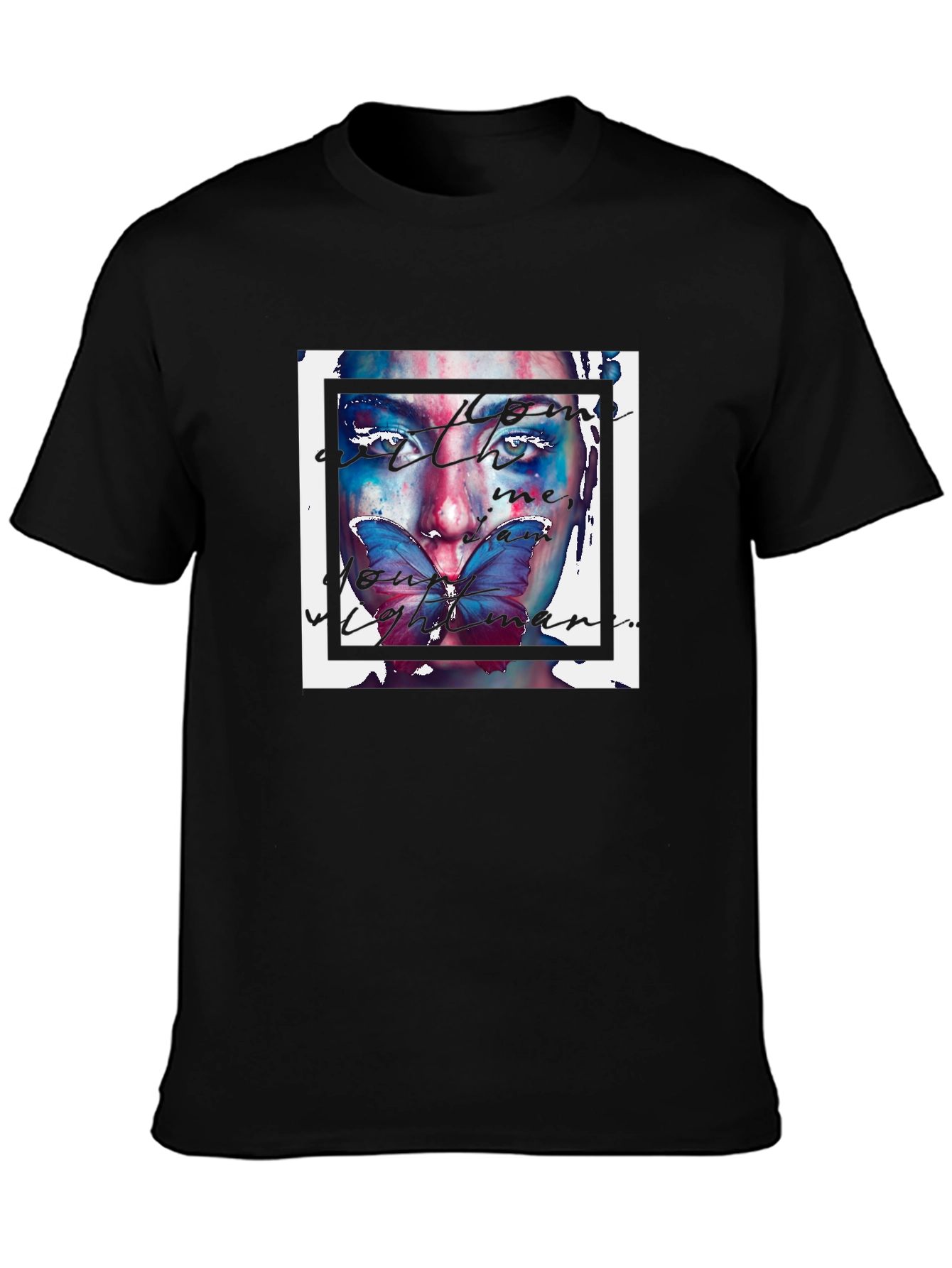Artistic Butterfly Face Graphic Tee