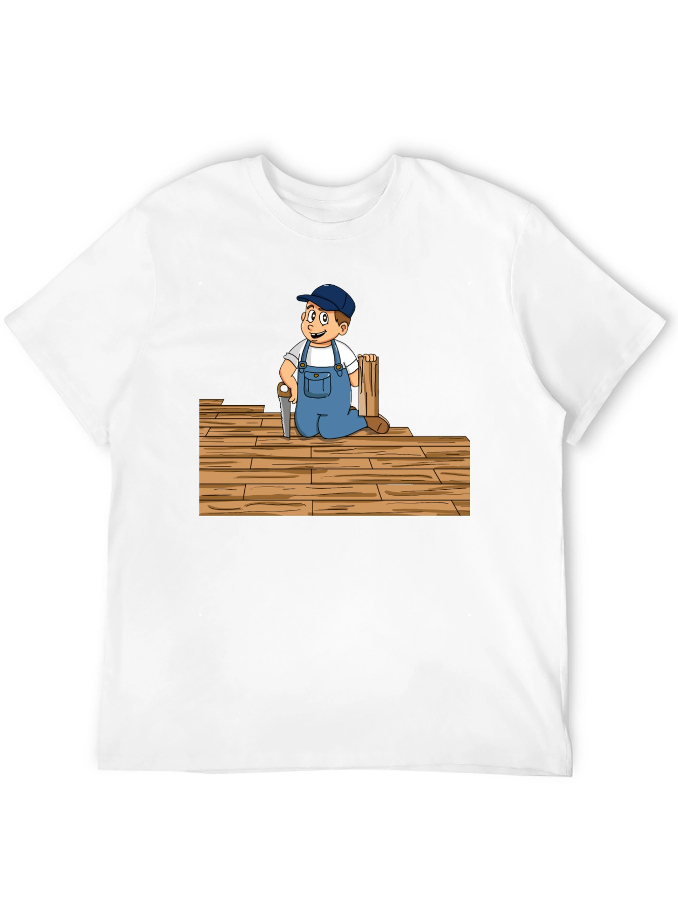 Carpenter Kid Cartoon Black T-Shirt