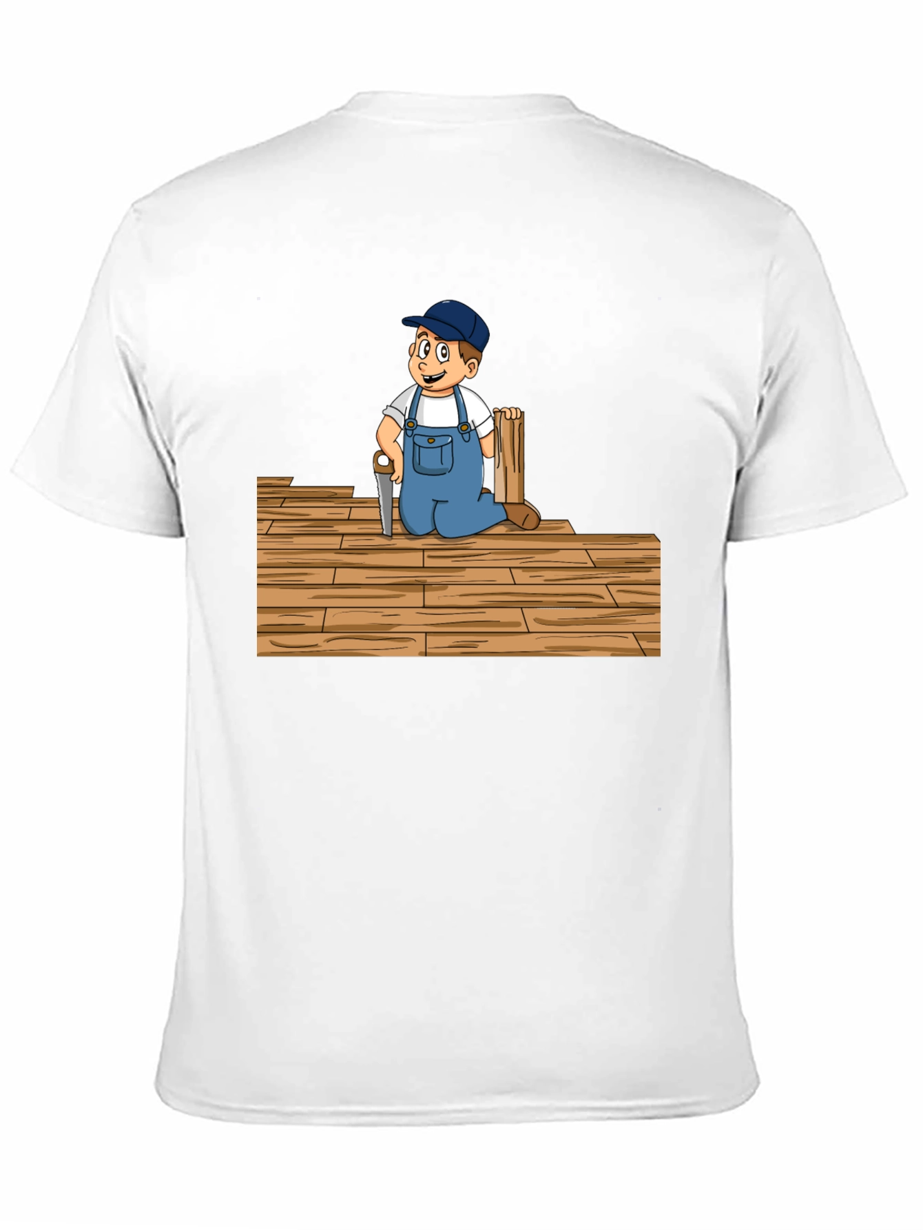 Carpenter Kid Cartoon Black T-Shirt