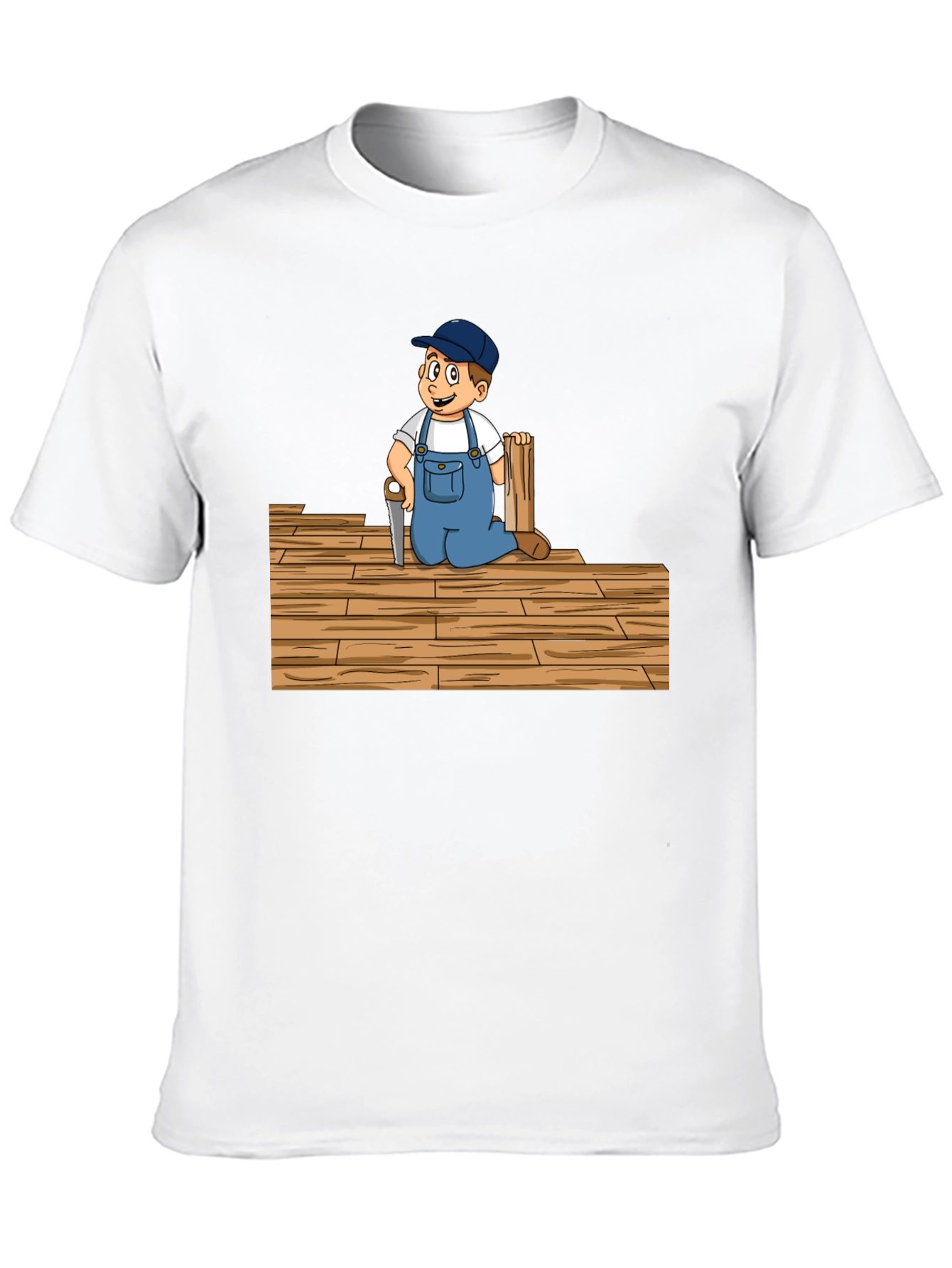 Carpenter Kid Cartoon Black T-Shirt