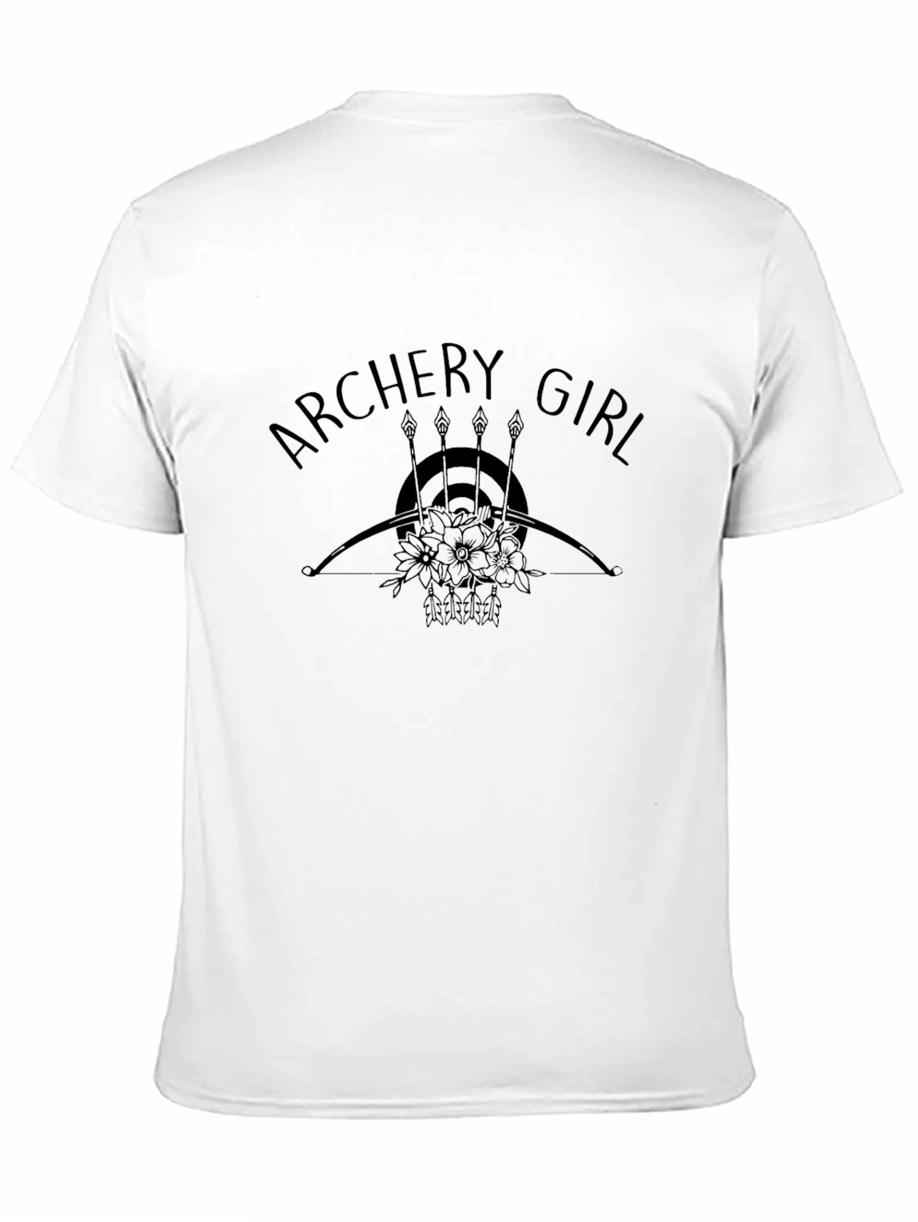Archery Girl Black Graphic T-Shirt