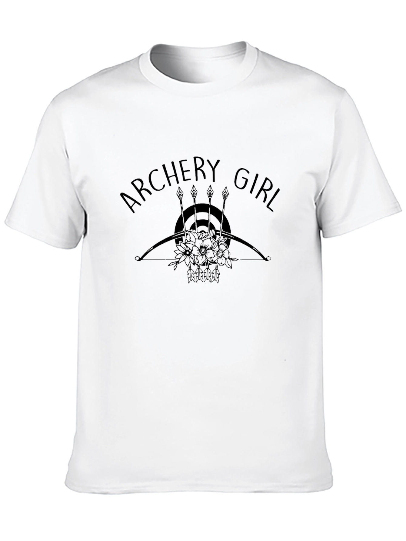 Archery Girl Black Graphic T-Shirt