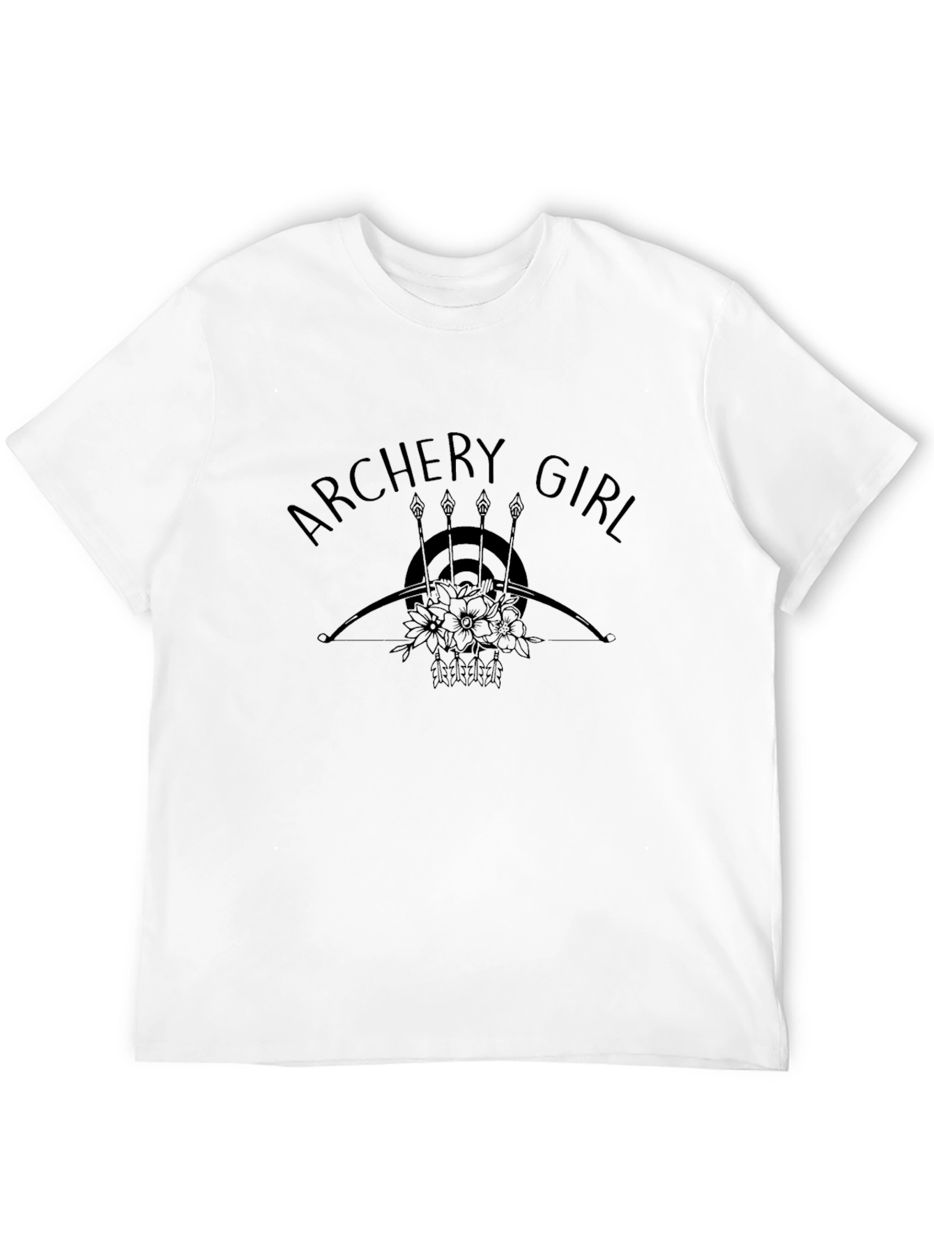 Archery Girl Black Graphic T-Shirt