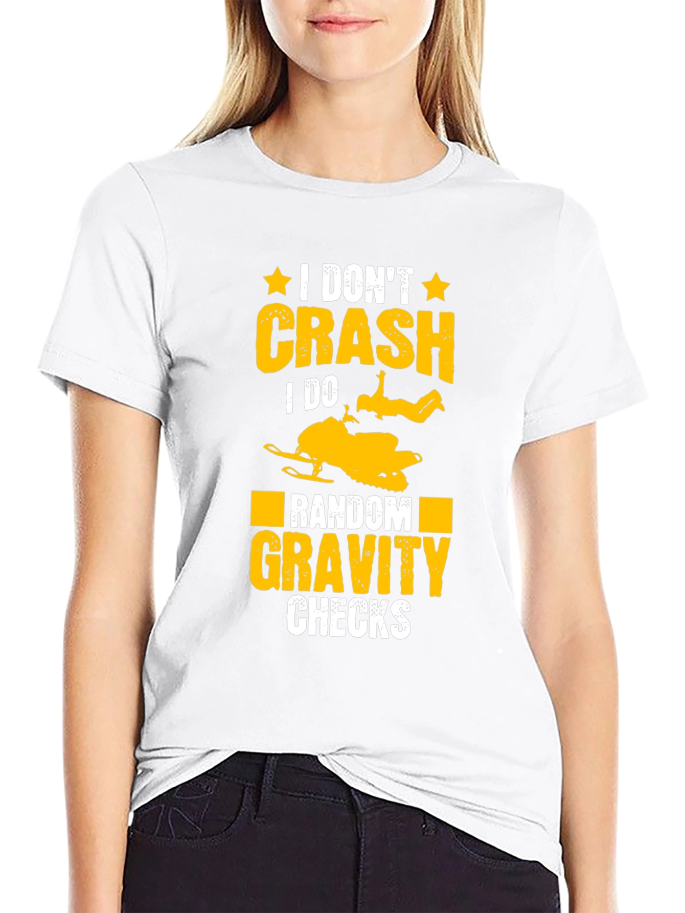 Funny Snowmobile T-Shirt: Random Gravity Checks