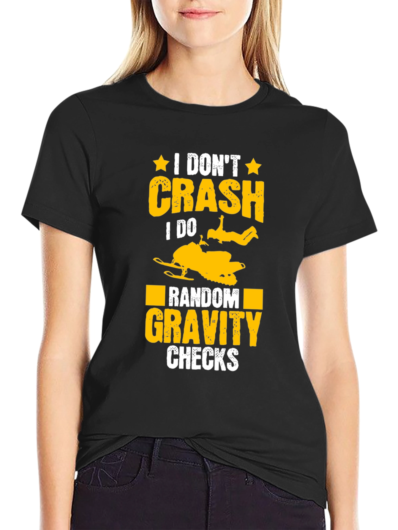 Funny Snowmobile T-Shirt: Random Gravity Checks