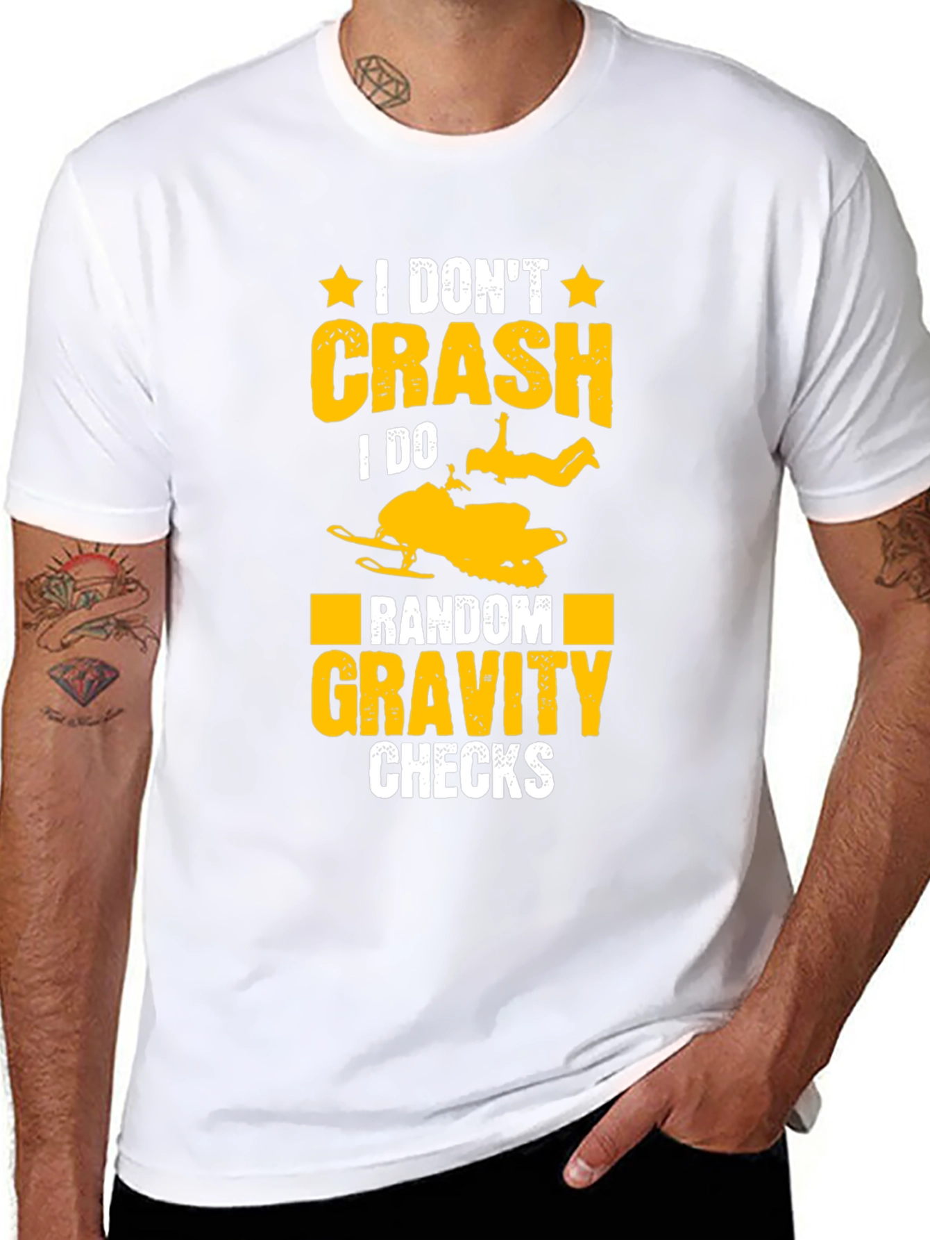 Funny Snowmobile T-Shirt: Random Gravity Checks