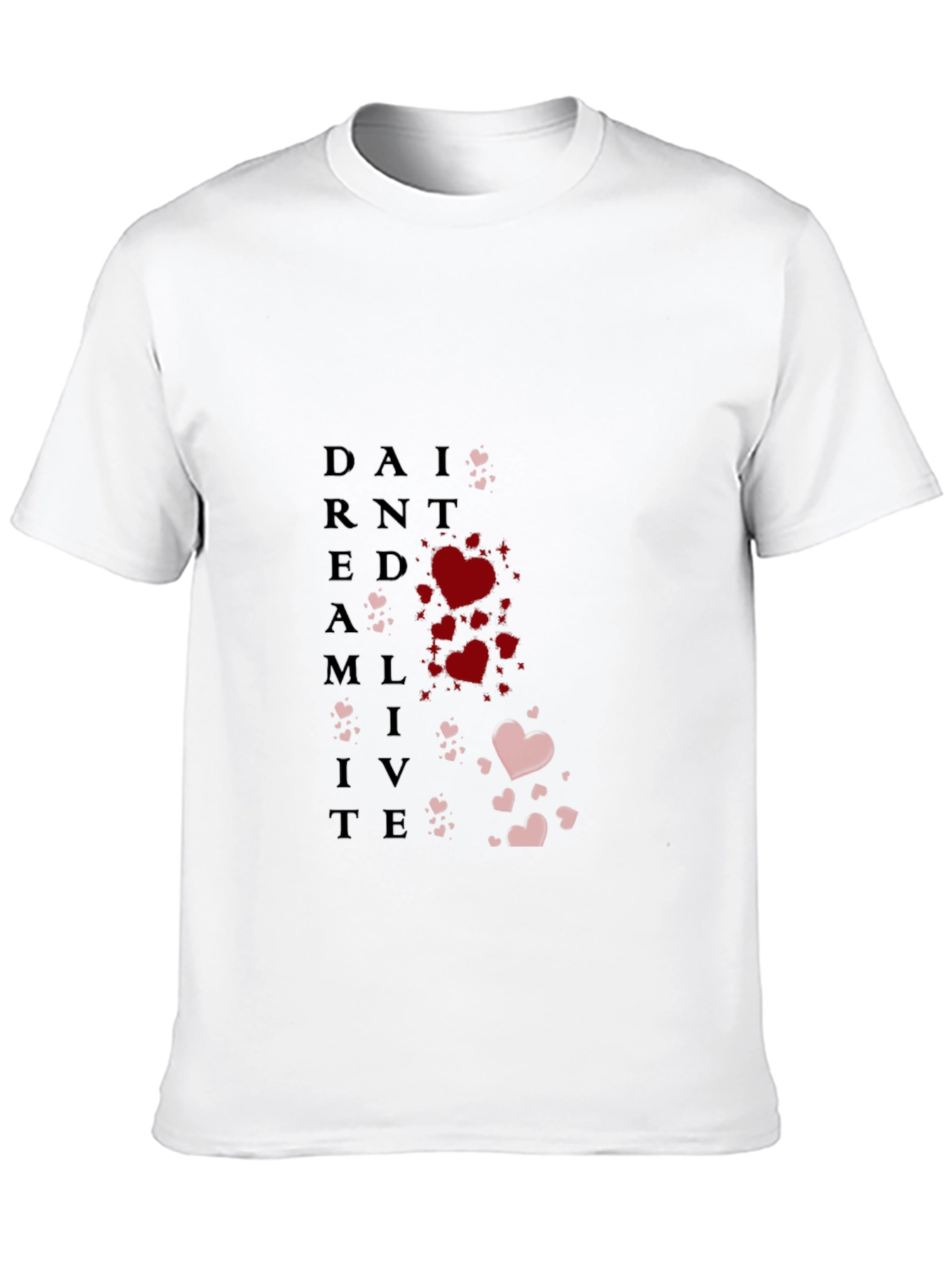 Dream Live Heart Graphic Tee - Black Cotton