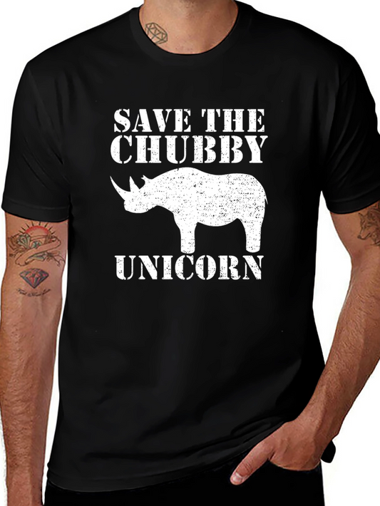 Save the Chubby Unicorn T-Shirt - Funny Rhino Graphic Tee