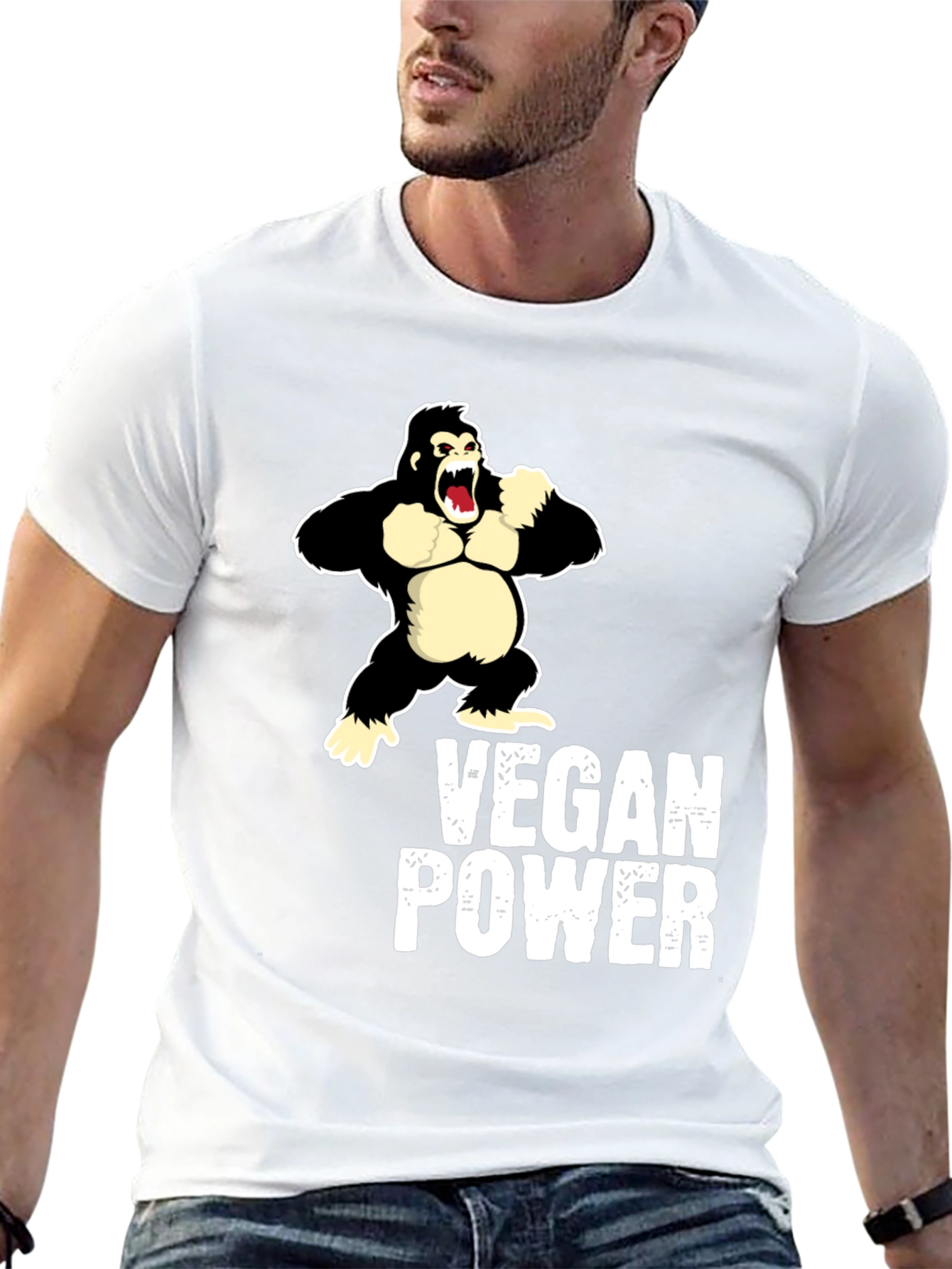 Vegan Power Gorilla Graphic Tee